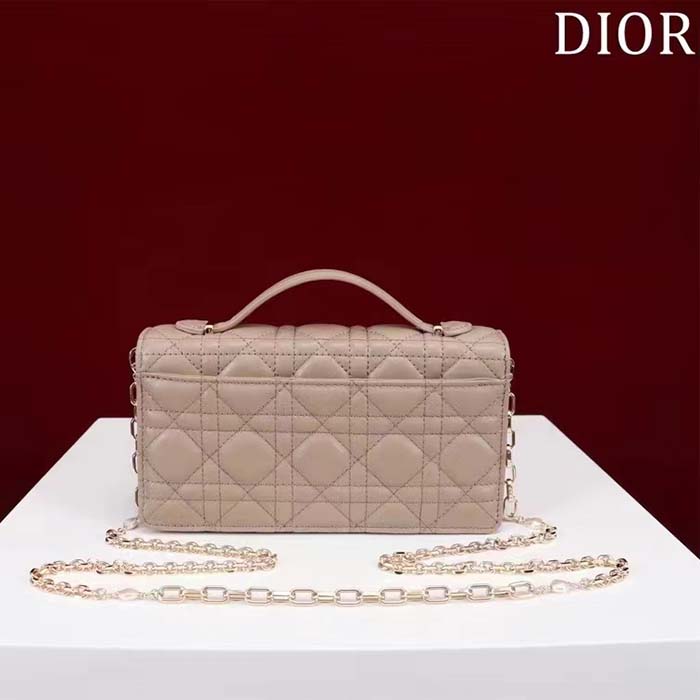 Dior Women CD Miss Dior Mini Bag Caramel Beige Cannage Lambskin