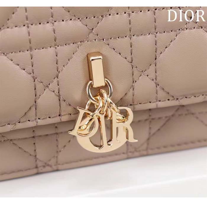 Dior Women CD Miss Dior Mini Bag Caramel Beige Cannage Lambskin