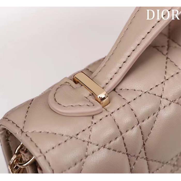 Dior Women CD Miss Dior Mini Bag Caramel Beige Cannage Lambskin