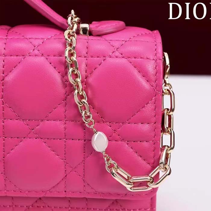 Dior Women CD Miss Dior Mini Bag Rani Pink Cannage Lambskin