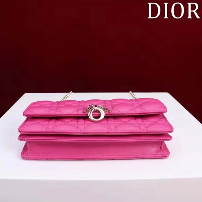 Dior Women CD Miss Dior Mini Bag Rani Pink Cannage Lambskin