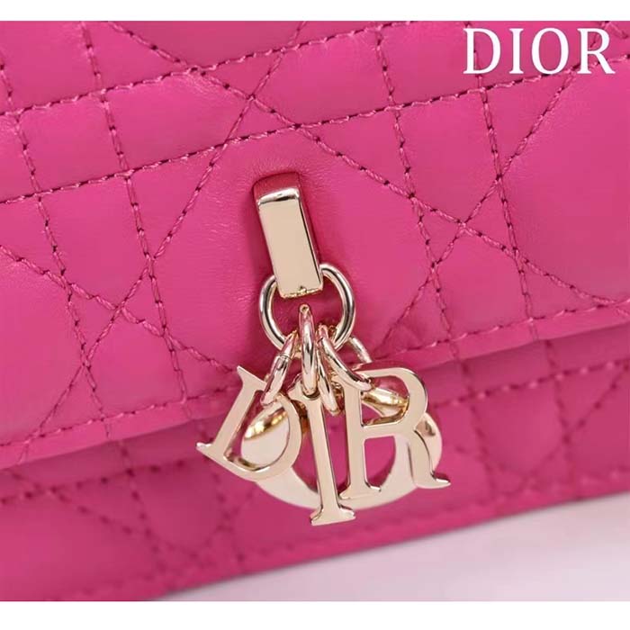 Dior Women CD Miss Dior Mini Bag Rani Pink Cannage Lambskin
