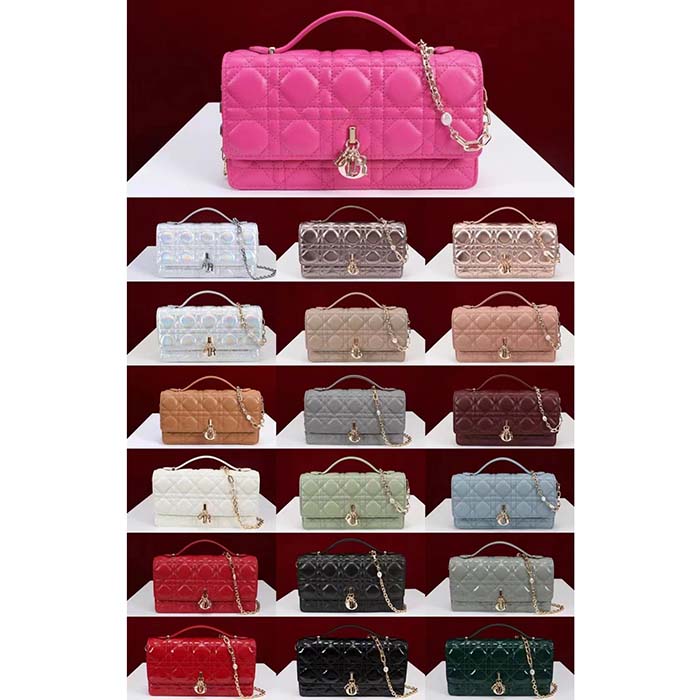 Dior Women CD Miss Dior Mini Bag Rani Pink Cannage Lambskin