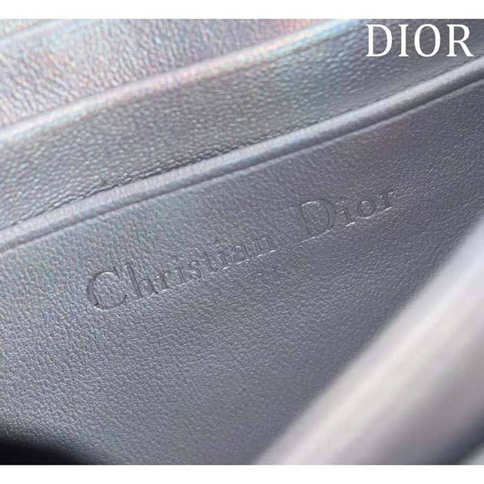 Dior Women CD Miss Dior Mini Bag Silver Metallic Leather Lambskin