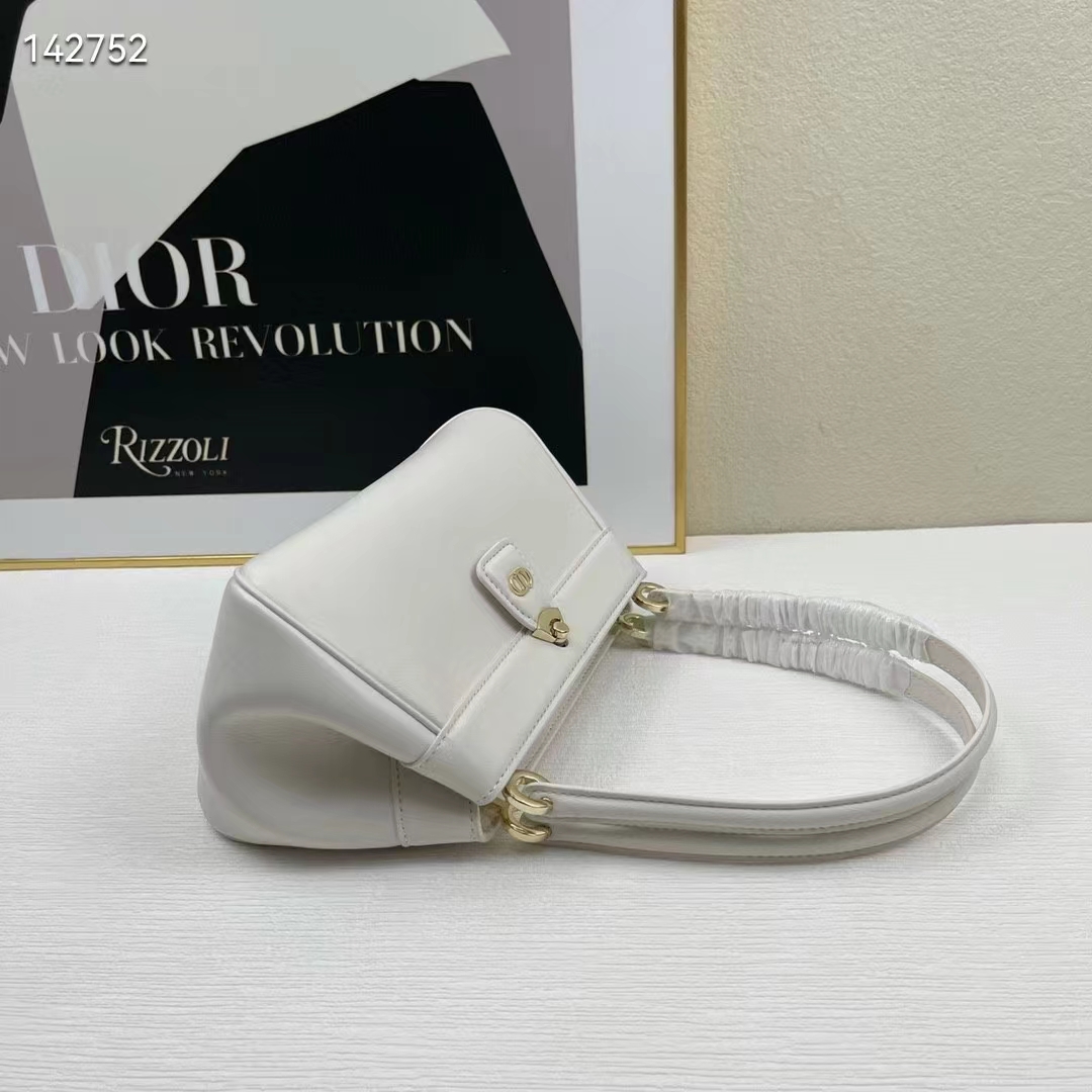 Dior Women CD Small Dior Key Bag Dusty Ivory Box Calfskin