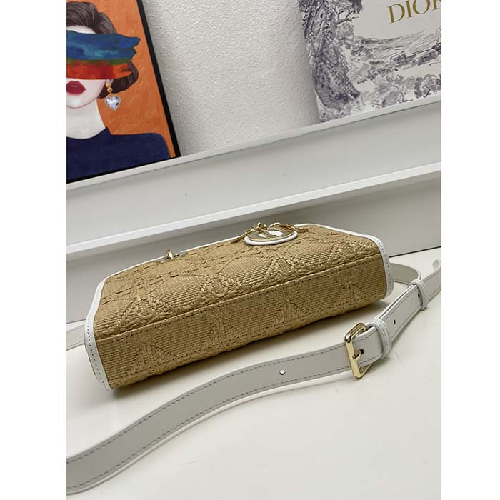Dior Women CD Small Lady D-Joy Bag Natural Macrocannage Raffia