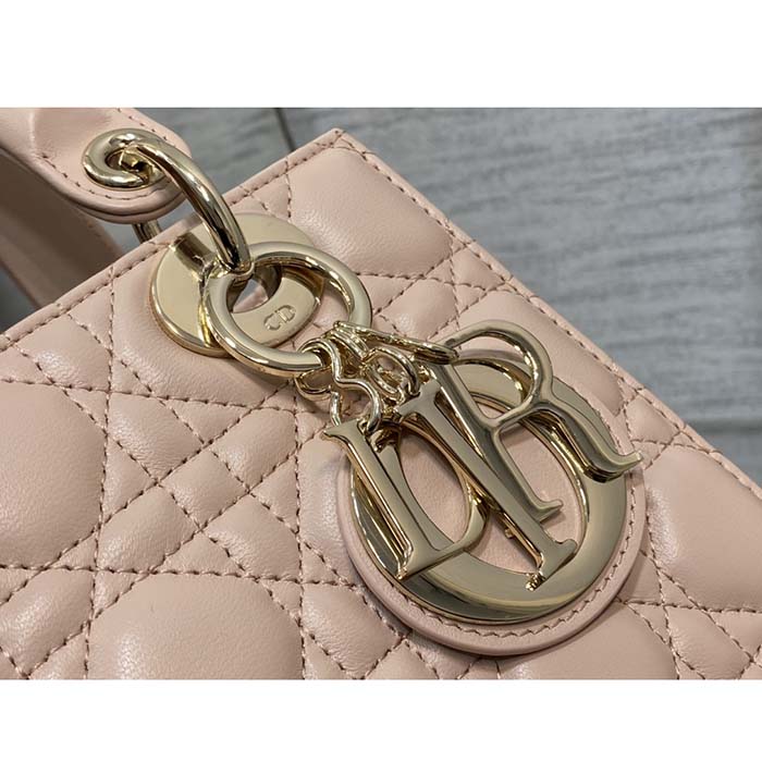 Dior Women CD Small Lady Dior My ABCDior Bag Beige Cannage Lambskin