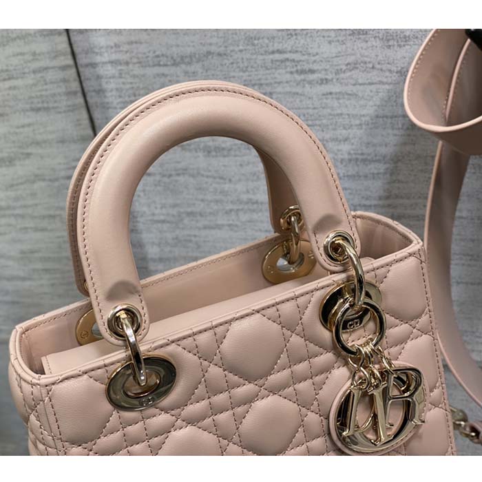 Dior Women CD Small Lady Dior My ABCDior Bag Beige Cannage Lambskin