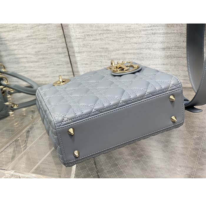Dior Women CD Small Lady Dior My ABCDior Bag Cloud Blue Cannage Lambskin