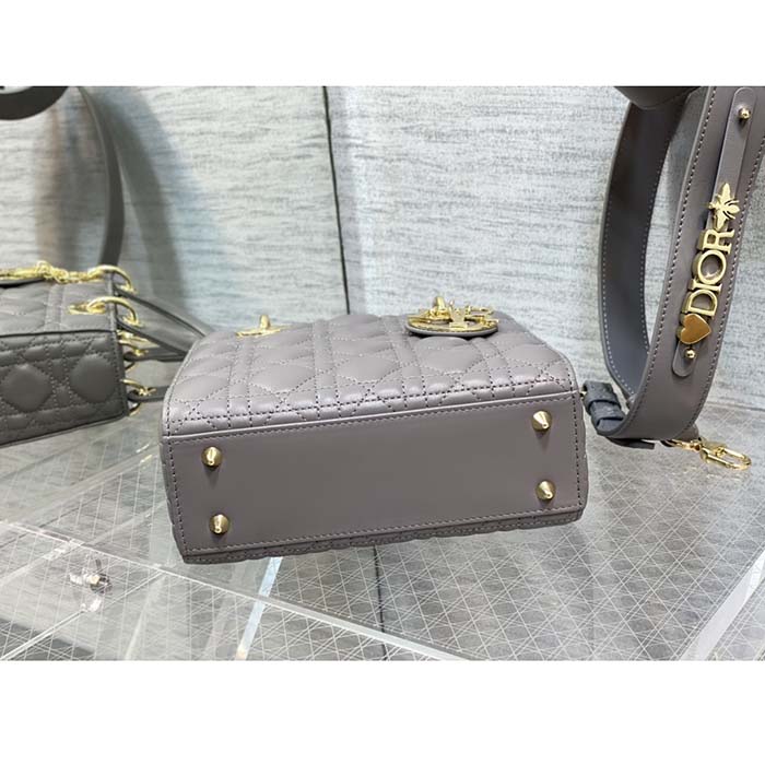 Dior Women CD Small Lady Dior My ABCDior Bag Warm Taupe Cannage Lambskin