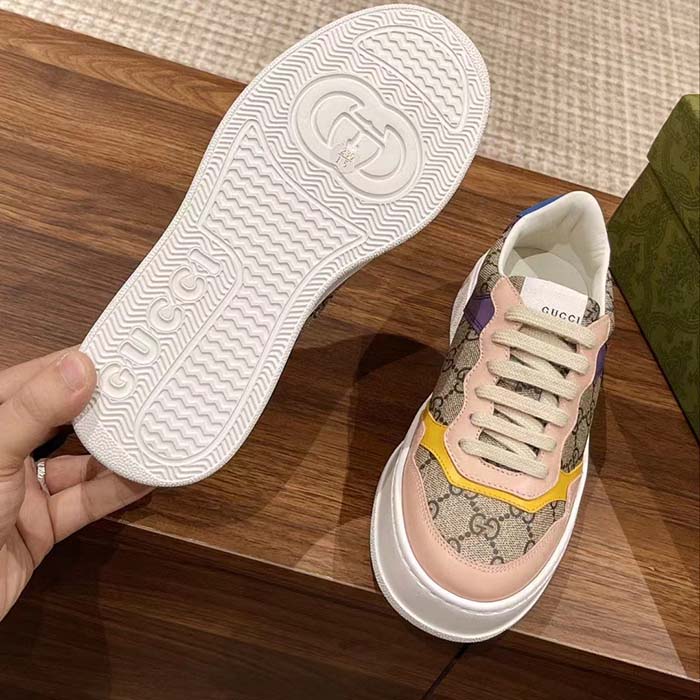 Gucci Unisex GG Sneaker Beige Ebony GG Supreme Canvas Mid 5.6 CM Heel