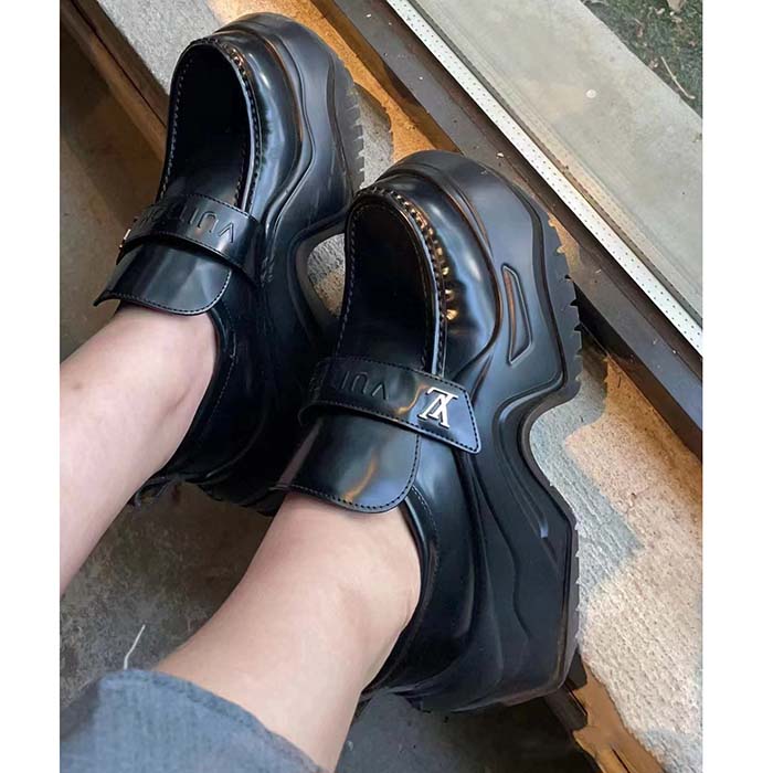 Louis Vuitton Unisex LV Archlight 2.0 Platform Loafer Black Glazed Calf Leather