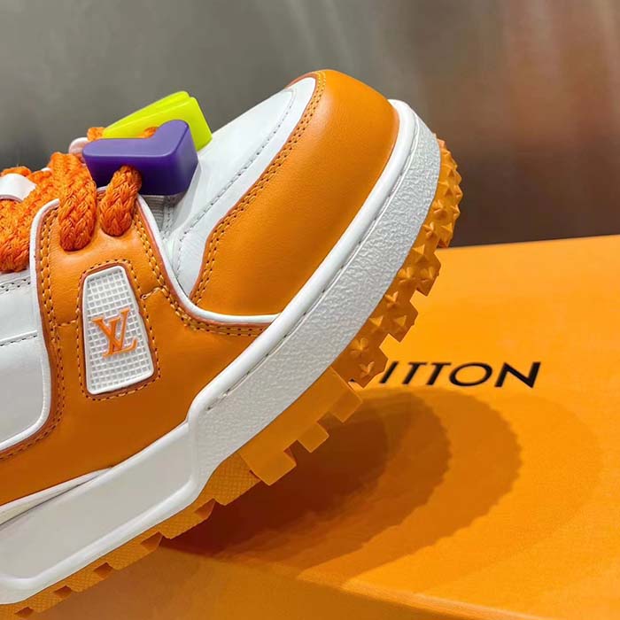 Louis Vuitton Unisex LV Trainer Maxi Sneaker Orange Mix of Materials Rubber