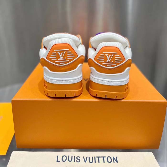 Louis Vuitton Unisex LV Trainer Maxi Sneaker Orange Mix of Materials Rubber