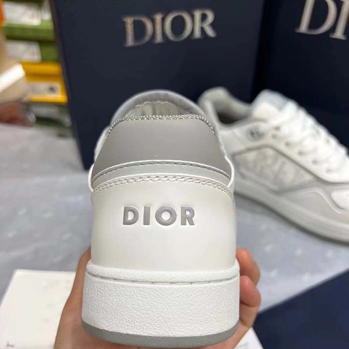 Dior Unisex Shoes CD B27 Low-Top Sneaker White Smooth Calfskin Oblique Galaxy Leather