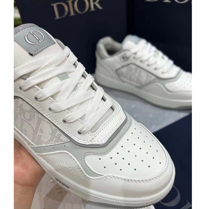 Dior Unisex Shoes CD B27 Low-Top Sneaker White Smooth Calfskin Oblique Galaxy Leather