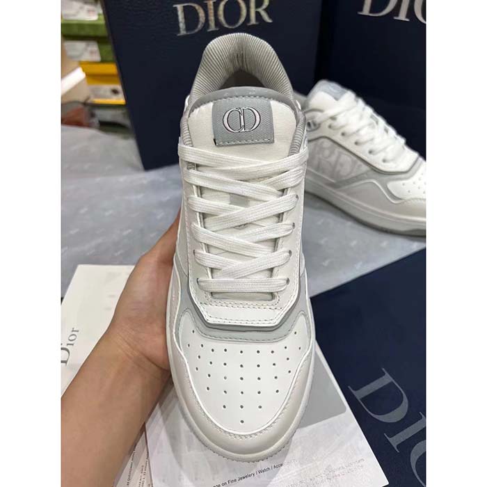 Dior Unisex Shoes CD B27 Low-Top Sneaker White Smooth Calfskin Oblique Galaxy Leather