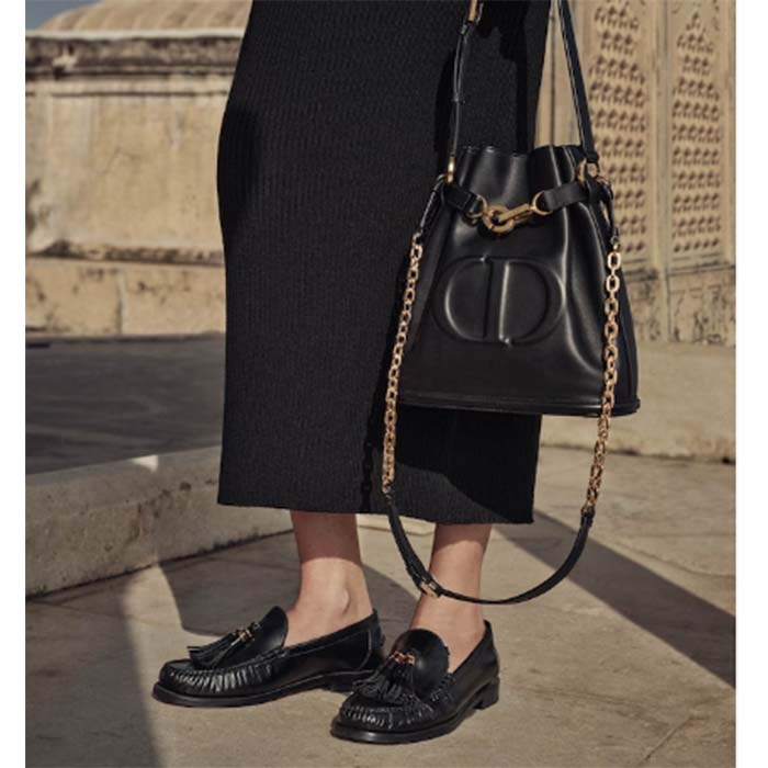 Dior Women CD Medium C’est Dior Bag Black CD-Embossed Calfskin