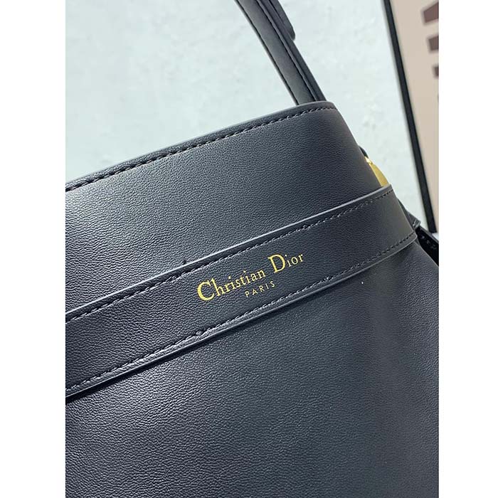 Dior Women CD Medium C’est Dior Bag Black CD-Embossed Calfskin