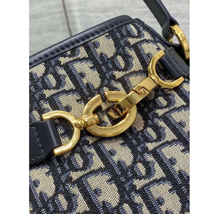 Dior Women CD Medium C’est Dior Bag Blue Dior Oblique Jacquard