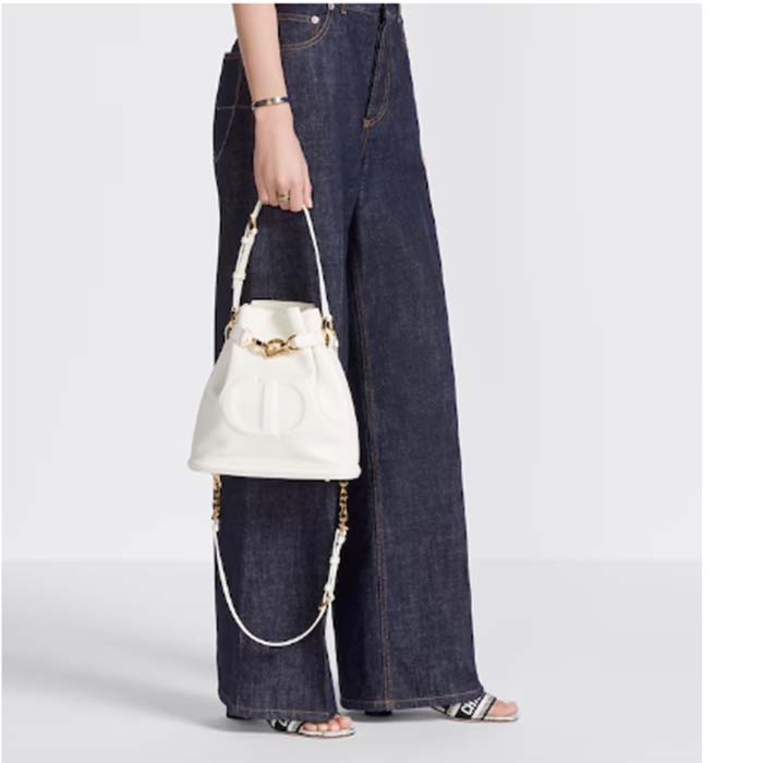 Dior Women CD Medium C’est Dior Bag Latte CD-Embossed Calfskin