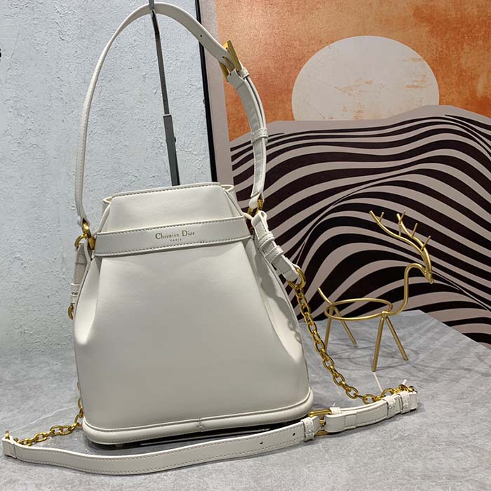 Dior Women CD Medium C’est Dior Bag Latte CD-Embossed Calfskin