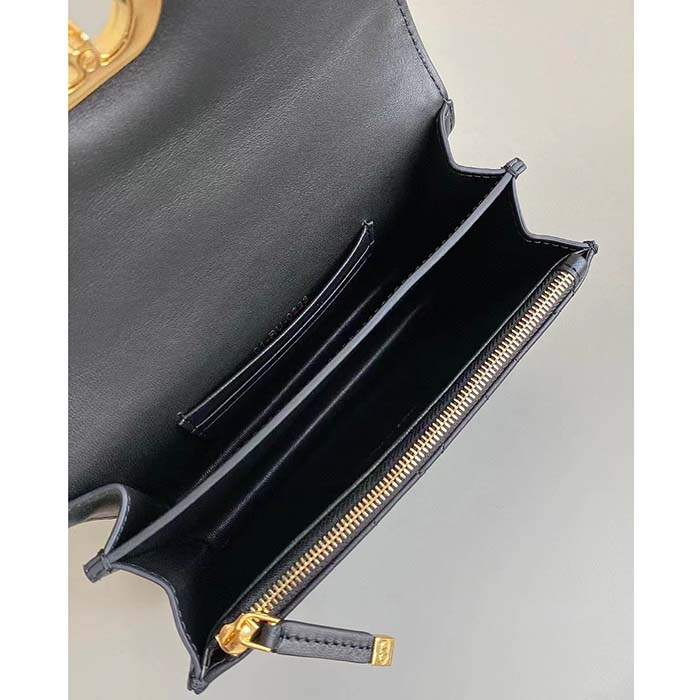 Dior Women CD Miss Caro Mini Bag Black Macrocannage Lambskin