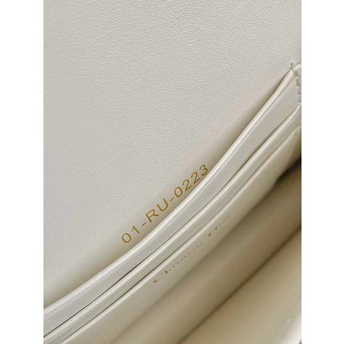 Dior Women CD Miss Caro Mini Bag Latte Macrocannage Lambskin