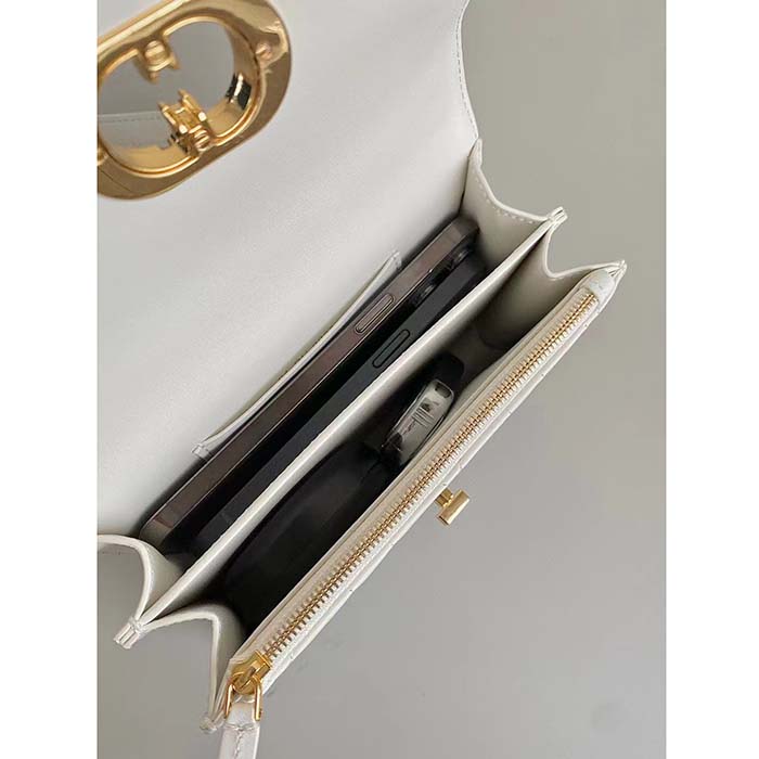 Dior Women CD Miss Caro Mini Bag Latte Macrocannage Lambskin