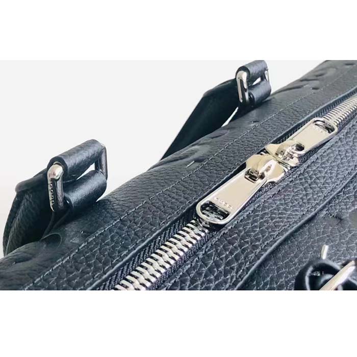 Gucci GG Unisex Jumbo GG Small Duffle Bag Black Leather Zip Closure