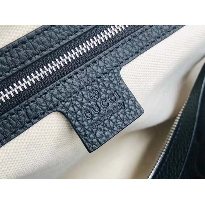 Gucci GG Unisex Jumbo GG Small Duffle Bag Black Leather Zip Closure