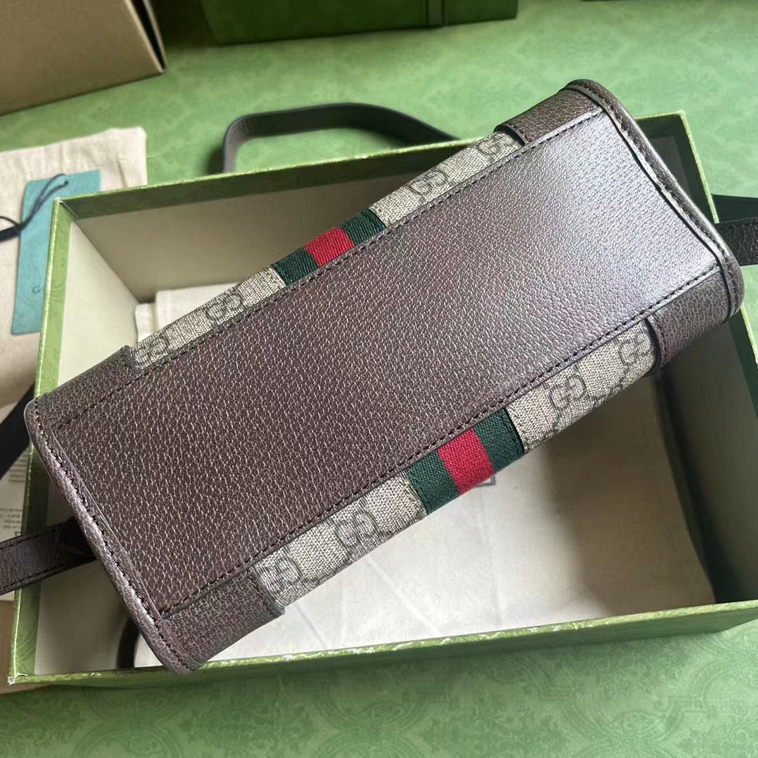 Gucci GG Unisex Ophidia GG Messenger Bag Beige Ebony GG Supreme Canvas