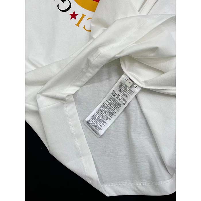 Gucci Men GG Cotton Jersey Printed T-Shirt Off White Crewneck Short Sleeves