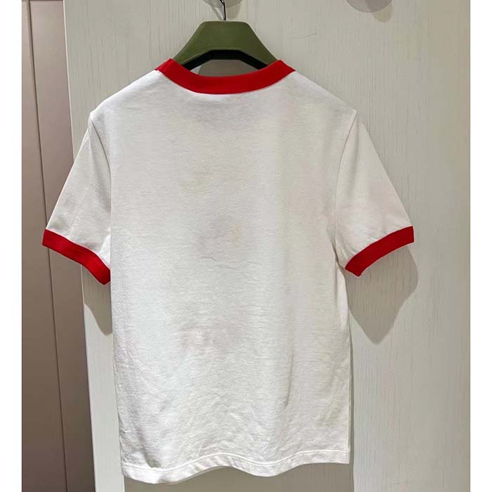 Gucci Men GG Sine Amore Nihil’ Cotton Jersey T-Shirt Off White Mushroom Embroidery