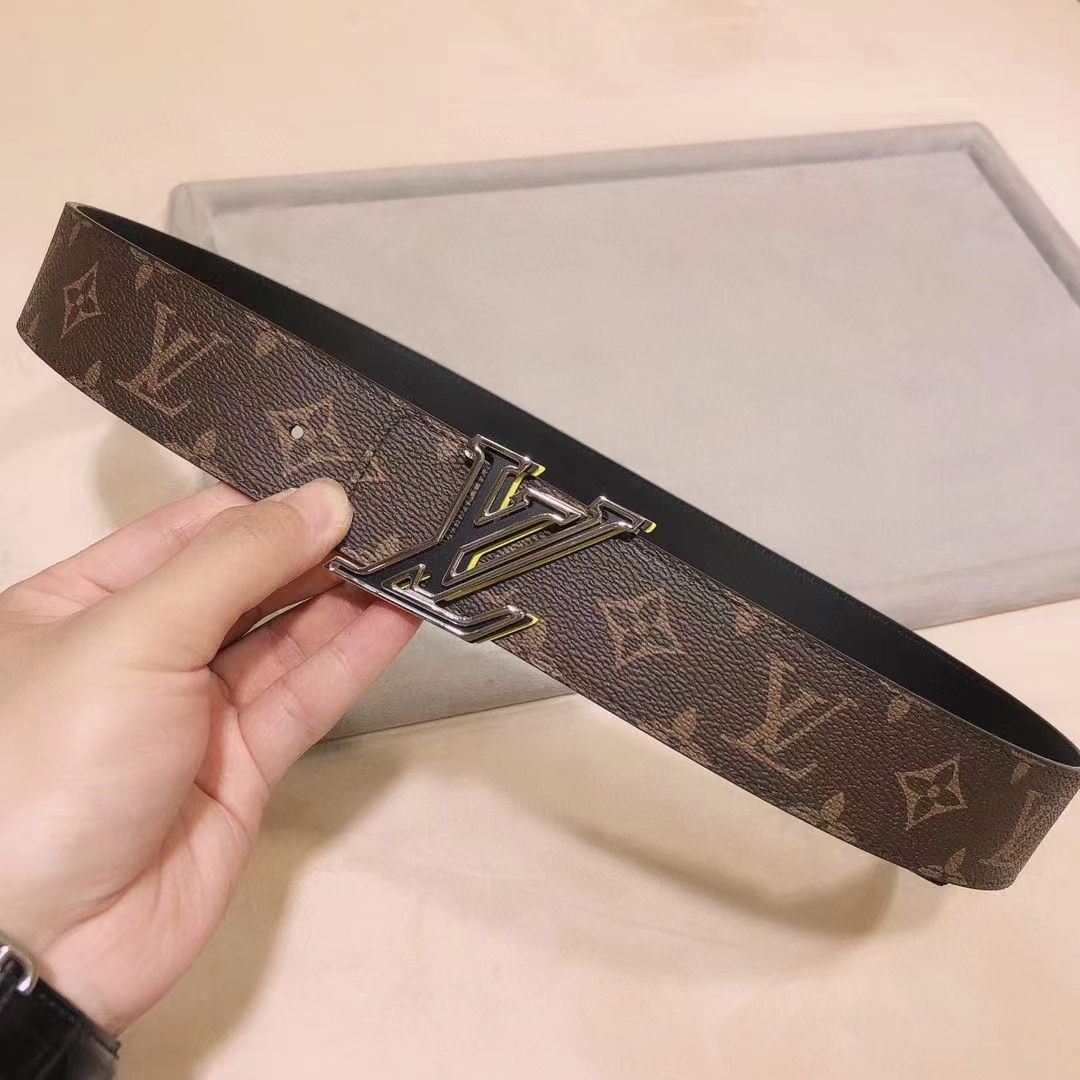 Louis Vuitton Unisex LV Speed 40mm Reversible Belt Yellow Monogram Coated Canvas Leather
