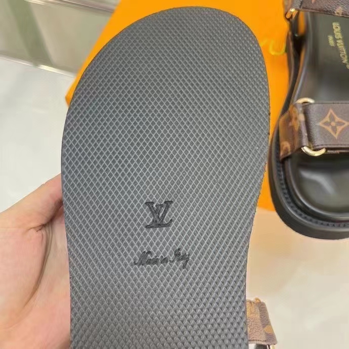 Louis Vuitton Women LV Sunset Comfort Flat Cacao Brown Patent Monogram Canvas