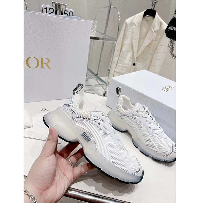 Dior CD Unisex Dior Vibe Sneaker White Technical Fabric Mesh Rubber