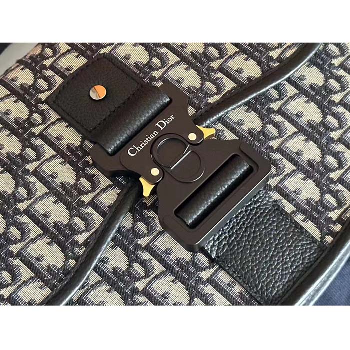 Dior Unisex CD Gallop Bag Strap Beige Black Dior Oblique Jacquard