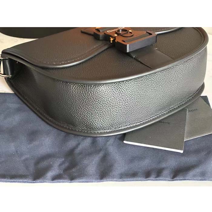 Dior Unisex CD Gallop Bag Strap Black Grained Calfskin
