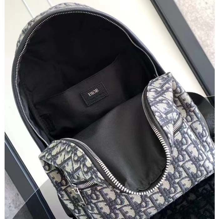 Dior Unisex CD Kid’s Mini Rider Sling Bag Beige Blue Dior Oblique Jacquard