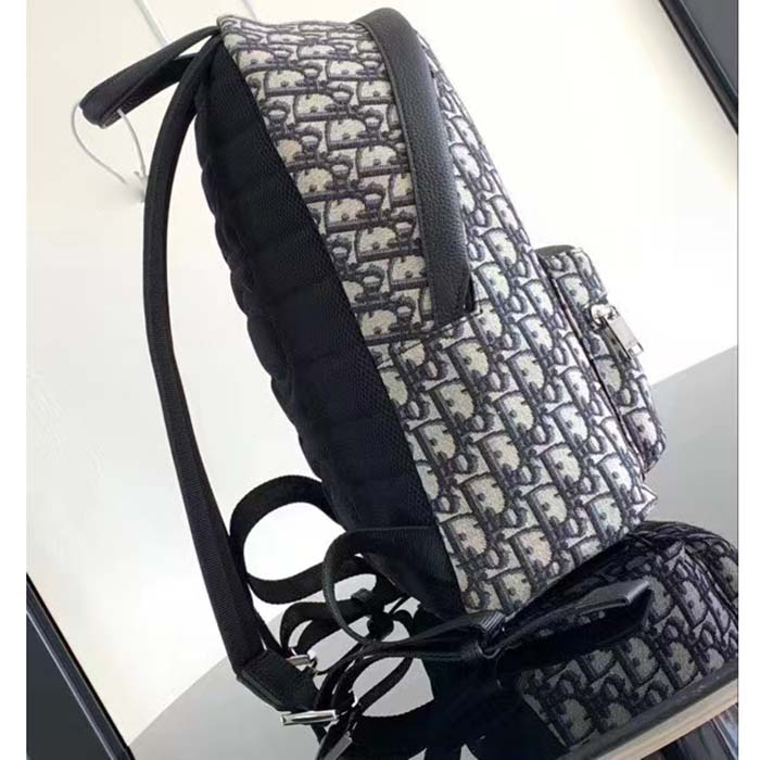 Dior Unisex CD Kid’s Mini Rider Sling Bag Beige Blue Dior Oblique Jacquard