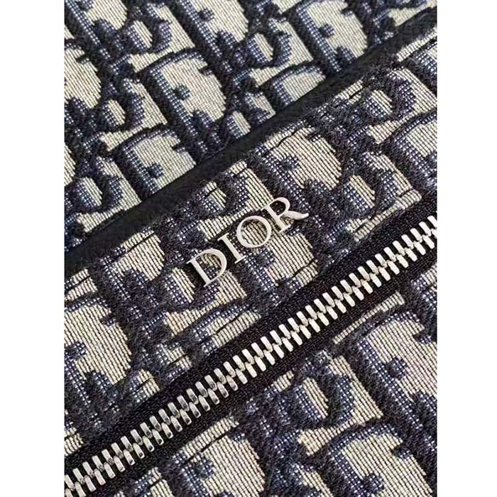Dior Unisex CD Kid’s Mini Rider Sling Bag Beige Blue Dior Oblique Jacquard