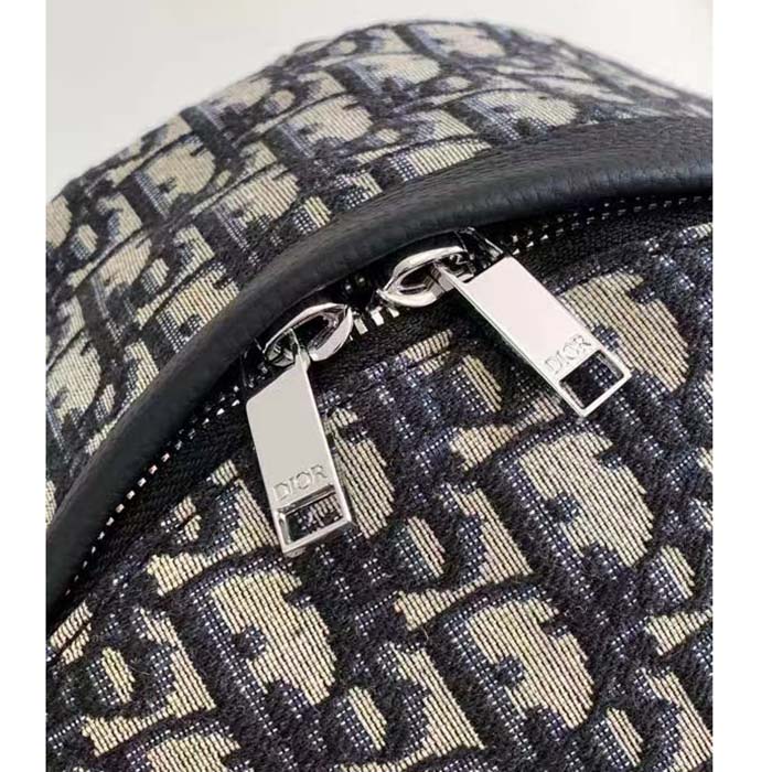 Dior Unisex CD Kid’s Mini Rider Sling Bag Beige Blue Dior Oblique Jacquard