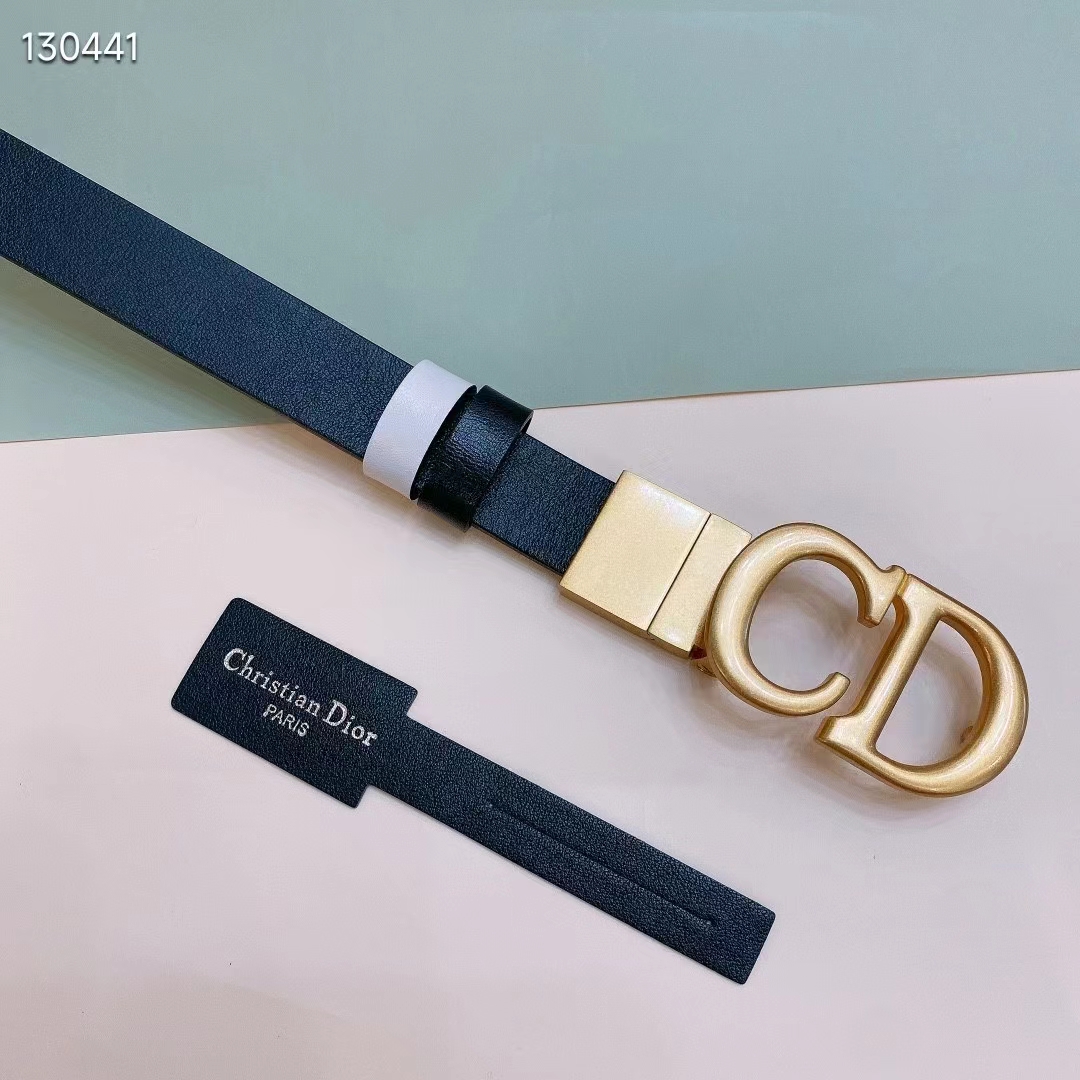 Dior Unisex CD Reversible Saddle Belt Golden Saddle Black Latte Smooth Calfskin