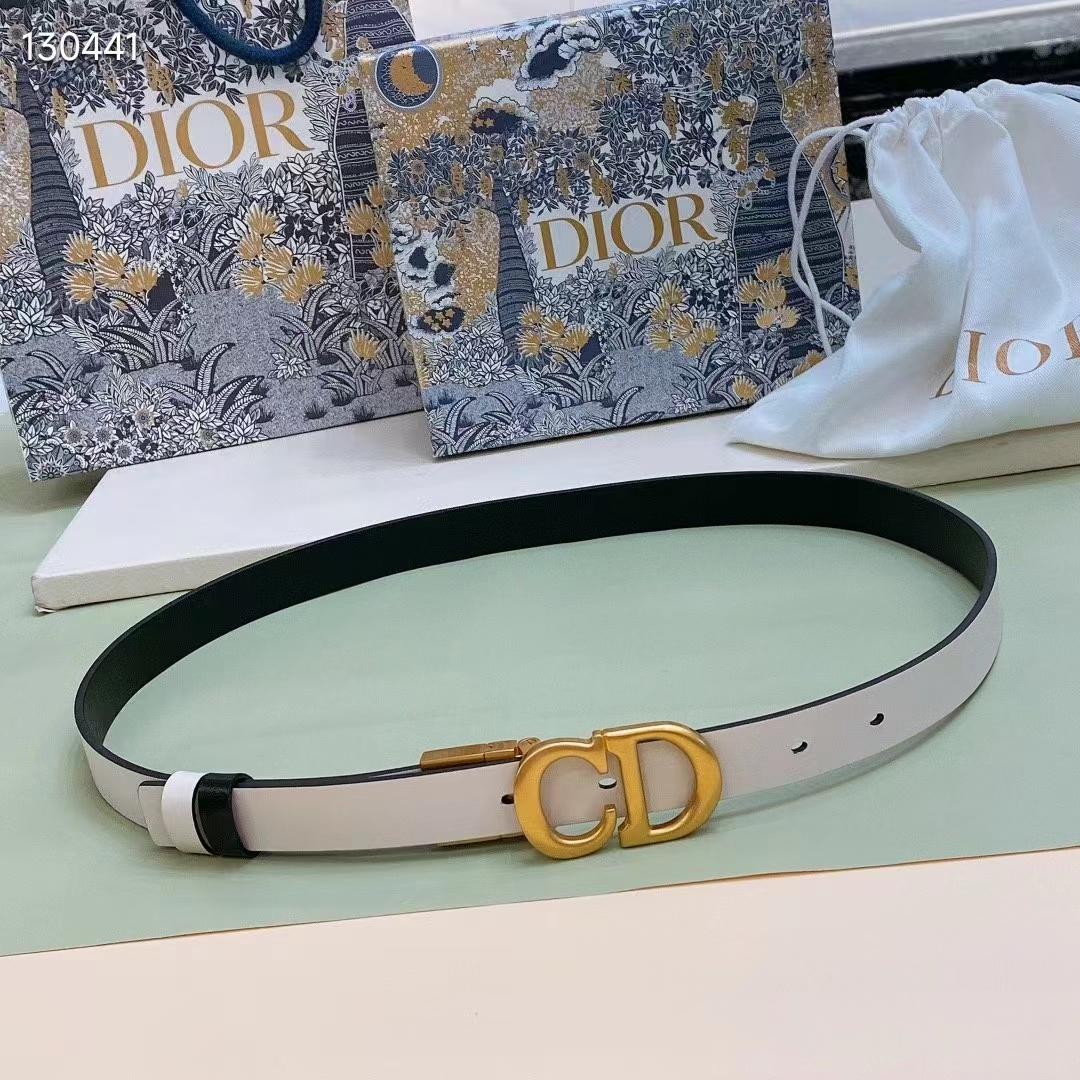 Dior Unisex CD Reversible Saddle Belt Golden Saddle Black Latte Smooth Calfskin
