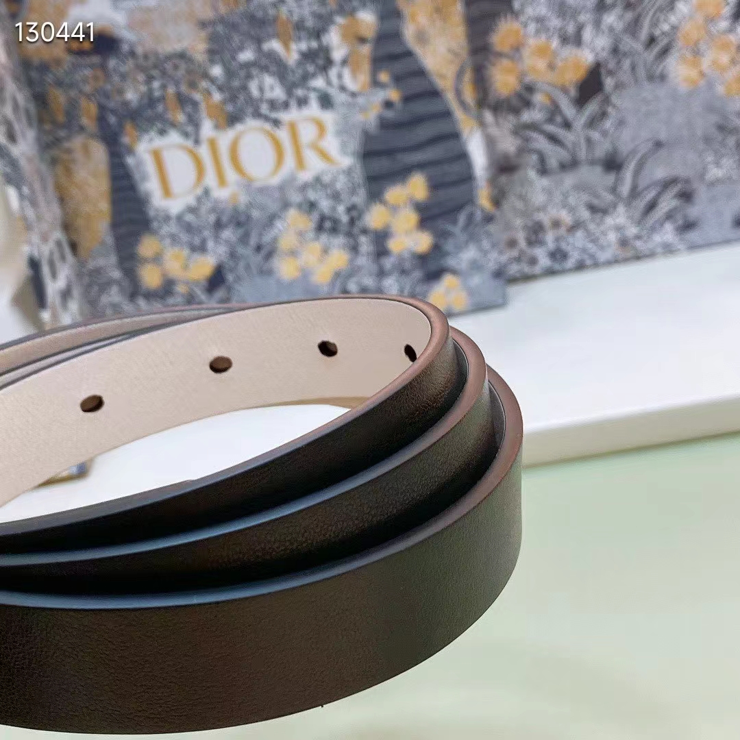 Dior Unisex CD Reversible Saddle Belt Golden Saddle Black Latte Smooth Calfskin