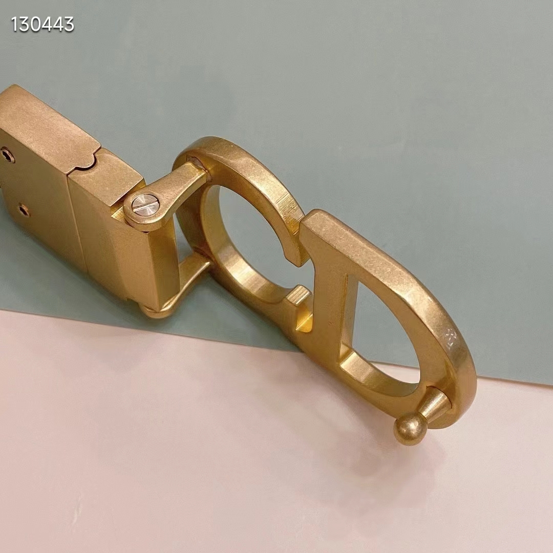 Dior Unisex CD Reversible Saddle Belt Golden Saddle Caramel Beige Smooth Calfskin