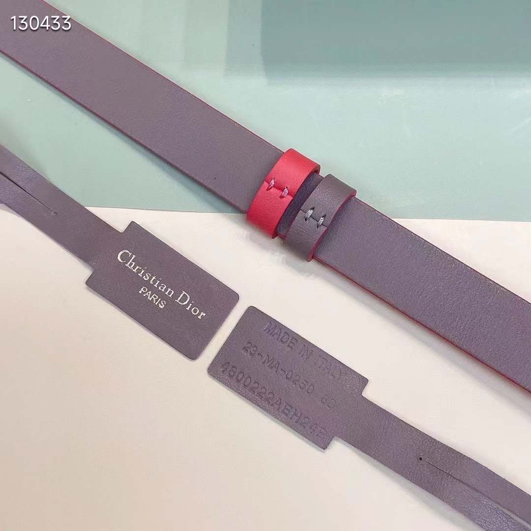 Dior Unisex CD Reversible Saddle Belt Golden Saddle Rani Pink Latte Smooth Calfskin