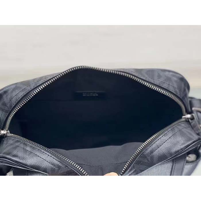 Dior Unisex Hit The Road Bag Messenger Pouch Black CD Diamond Canvas Smooth Calfskin