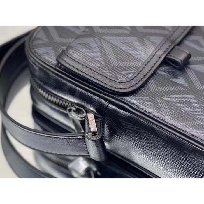 Dior Unisex Hit The Road Vertical Pouch Black CD Diamond Canvas